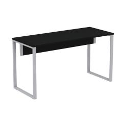Mesa Escritório P25 Tub Pandin 120 Cm (larg) Tampo Mdp Preto Pé Aço Tubular Cinza