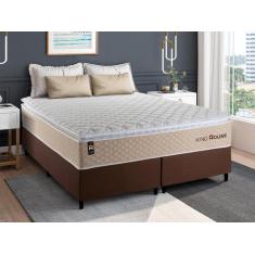 Conjunto Cama Box c/ Molas Ensacadas Alford Bege King 193x203x66 - Kin