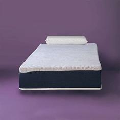 Colchão Solteiro King Mola Ensacada Guldi Firme (25x96x203) e 1 Travesseiro Guldi Nasa Viscoelástico Azul e Branco