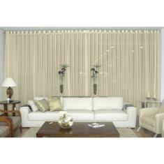 Cortina Voil Perola Sala Quarto 6,00x2,80 com os Ilhós Cromado