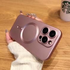 Capas magnéticas de telefone de carga sem fio para iPhone 15 14 13 12 11 Pro Max Plus Capa de proteção de câmera acessórios, rosa, para iPhone 11 Pro