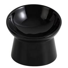 Tigelas de cerâmica elevadas para comida para gatos – Tigela inclinada elevada antivômito para gatos – Prato de alimentação largo e raso adequado para bigodes – para alimentos secos e úmidos – Seguro