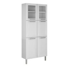 Armário de Cozinha e Paneleiro Duplo de Aço Itatiaia Tarsila com Vidro 6 portas 0,70m Branco