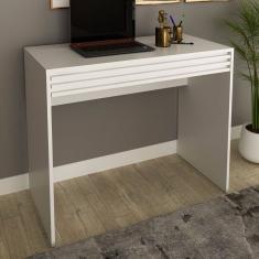 Mesa Escrivaninha 1 Gaveta Ripado Me4173 Branco - Tecno Mobili