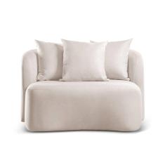 Sofá Curvo Orgânico Orion linho Nude 100