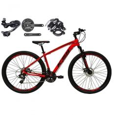 Bicicleta Aro 29 Ksw Xlt Shimano Deore E Altus 27v Freio Hidráulico Garfo Trava - Vermelho Tam.21