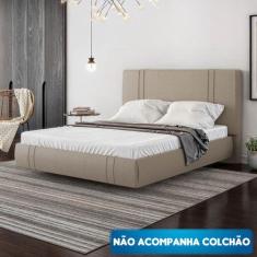 Cama Flutuante Star King Size Linho - Skybox - SKYBOX BOX E BAÚS, Bege