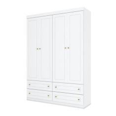 Guarda Roupa Infantil Americano 4 Portas Branco HP  Henn, Branco