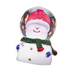 Natal, Globo de Neve de Natal Mudança de Cor Iluminado Natal B Decoração Vidro Enfeites de Natal B Grande Boneco de Neve de Cabeça Grande Globo de Neve de NatalNatal (Boneco de