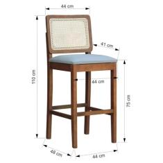 Banqueta Alta Bistrô Lyon Encosto Telinha Natural Assento Estofado - A