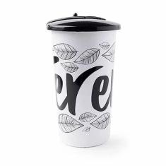 Copo Plástico Para Erva Tererê Com Tampa 450ml Cuia Branco - Taumer