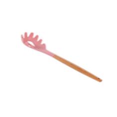 Pegador de Massa Silicone com Cabo Bambu Charmy Rosa 31cm - Lyor