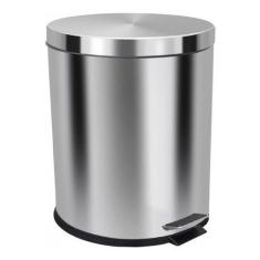 Lixeira Aço Inox 30 Litros Balde Interno Removível - JSN, Cinza