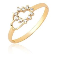 Anel De Ouro Feminino Com Pedras Delicado Ouro 10k A503 - MAEHLER JOIA