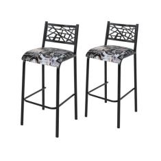 Conjunto 2 Banquetas com Assento Fixo para Cozinha - Ciplafe