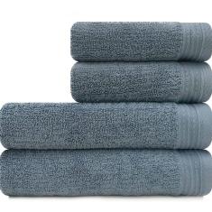 Jogo De Toalhas 4 Peças - Banhão Gigante + Rosto 100% Algodão Fios Penteados Max Imperial Karsten - Emcompre