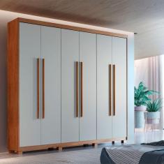 Guarda Roupa Casal Heros 6 Portas Com Pés Moderna Imbuia/off White