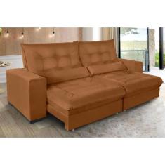 Sofá Retrátil e Reclinável 2,30m Suede Miami - Sofá Casa, Terracota