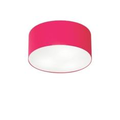 Plafon Cilíndrico Md-3010 Cúpula Em Tecido 30x12cm Rosa Pink - Bivolt