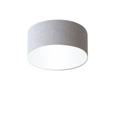 Plafon Cilíndrico Md-3010 Cúpula Em Tecido 30x12cm Cinza - Bivolt