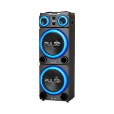 Caixa de Som Torre Pulse Double 15 SP515 com Bluetooth, USB e Iluminação LED - 3.500W RMS