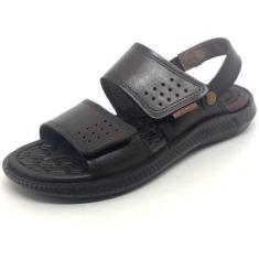 Sandália Pegada Masculina Em Couro Cravo 133154-02-Masculino