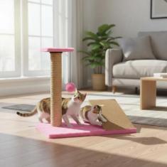 Arranhador Gato Poste com Rampa Mola Maluca com Brinquedo Exclusivo - 