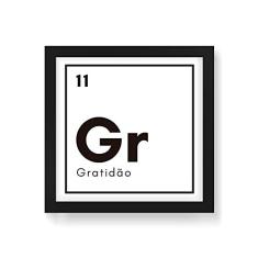 Arte Maníacos Quadro Decorativo Gratidão Elemento - 50x50cm (Moldura em laca preta)