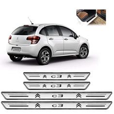 Soleira Platinum Citroen C3 2003 a 2020 4 Peças Prata sp113