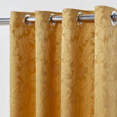 Cortina Em Tecido Jacquard Royal 2,70 M X 1,60 M - Dourado