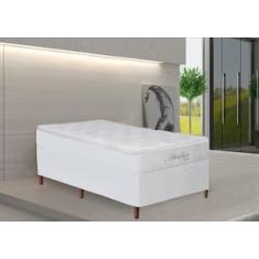 Cama Box Solteiro Umaflex Itália com Pillow Top e Molas Ensacadas 71x96x205 cm - Branco