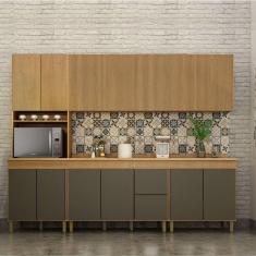 Cozinha Completa 5 Peças Dakota Aéreo Fresado Cinamomo/Grafite