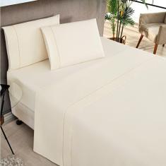 Jogo De Lençol Queen Elegance 180 Fios 4 Peças Palha