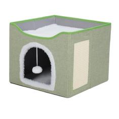 Casa de Gato Dobrável, Camas de Gato Macias e Confortáveis ​​fáceis de Limpar Mantém o Ambiente Higiênico Caverna de Gato Fácil Armazenamento Cama de Gatinho Com Bolas Fofas e