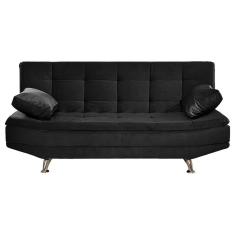 Sofá Cama Valencia 3 Lugares Preto Shop Das Cabeceiras Preto