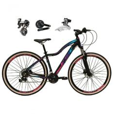Bicicleta Aro 29 Ksw Mwza Shimano Altus 24v Frio Hidráulico Garfo Trava Pneu Bege - Preto/pink/azul Tam.15
