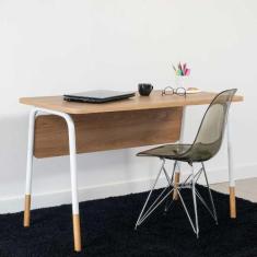 Mesa Escrivaninha Orgânica 120cm Pés em Metal e Madeira - Artesano E, 