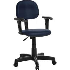 Cadeira Escritorio Secretaria Com Braço Em Viena Preto - Goldflex