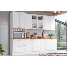 Cozinha Modulada Henn Americana 7 Peças (2Aéreos+2Balcões+1Paneleiro+2Complementos) C5P46 Branco-Henn