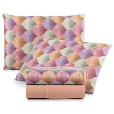 Jogo Cama Lençol Casa Scarpa Sonnet King Malha Estampada Algodão 4 Peç