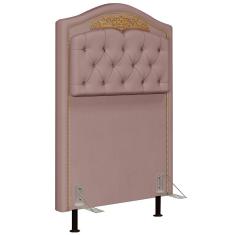 Cabeceira Cama Box Solteiro 90Cm Imperial Veludo J02 Rosê