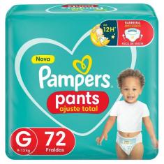 Fralda Pampers Pants Ajuste Total Tamanho G com 72 Unidades