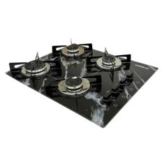 Cooktop 4 Bocas Ultra Chama M??rmore Chamalux
