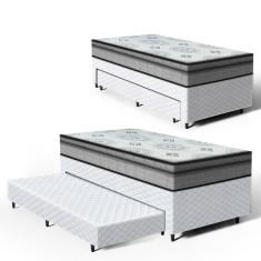 Cama Box com Colchao Espuma D33 Pillow In Anjos Ortosleep + Auxiliar de Espuma Unique Solteiro 88cm