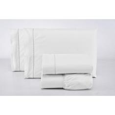 Lençol Casal Avulso C/ Elástico 100% Algodão 200 Fios Branco