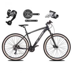 Bicicleta Aro 29 Ksw Xlt 27v Câmbios Shimano Altus Freios Hidráulicos Garfo Trava Pneu Faixa - Preto/prata Tam.21