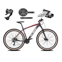 Bicicleta Aro 29 Ksw Xlt 27v Câmbios Shimano Altus Freios Hidráulicos Garfo Trava Pneu Faixa -preto/vermelho/branco T.21