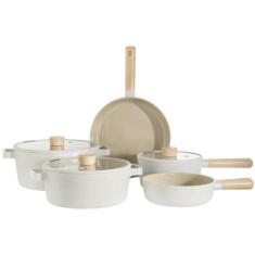 Jogo De Panelas Neoflam 5 Peças Fika Indução Cerâmico, Pérola, 5