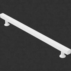 Puxador Quadrado Branco Para Porta 40cm - 1 Lado Só - MetalCromo