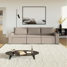 Sofá Modular 1 Módulo Direito 1 Módulo Central 1 Módulo Esquerdo Zen Cabecasa Madeiramadeira Marrom